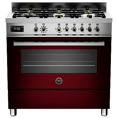Bertazzoni Professional Series 90cm Dual Fuel Single Range Cooker Burgundy